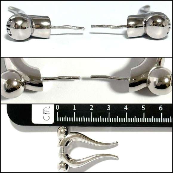 BALENCIAGA Force Double Horn Earrings in Silver 925 - Picture 7 of 9